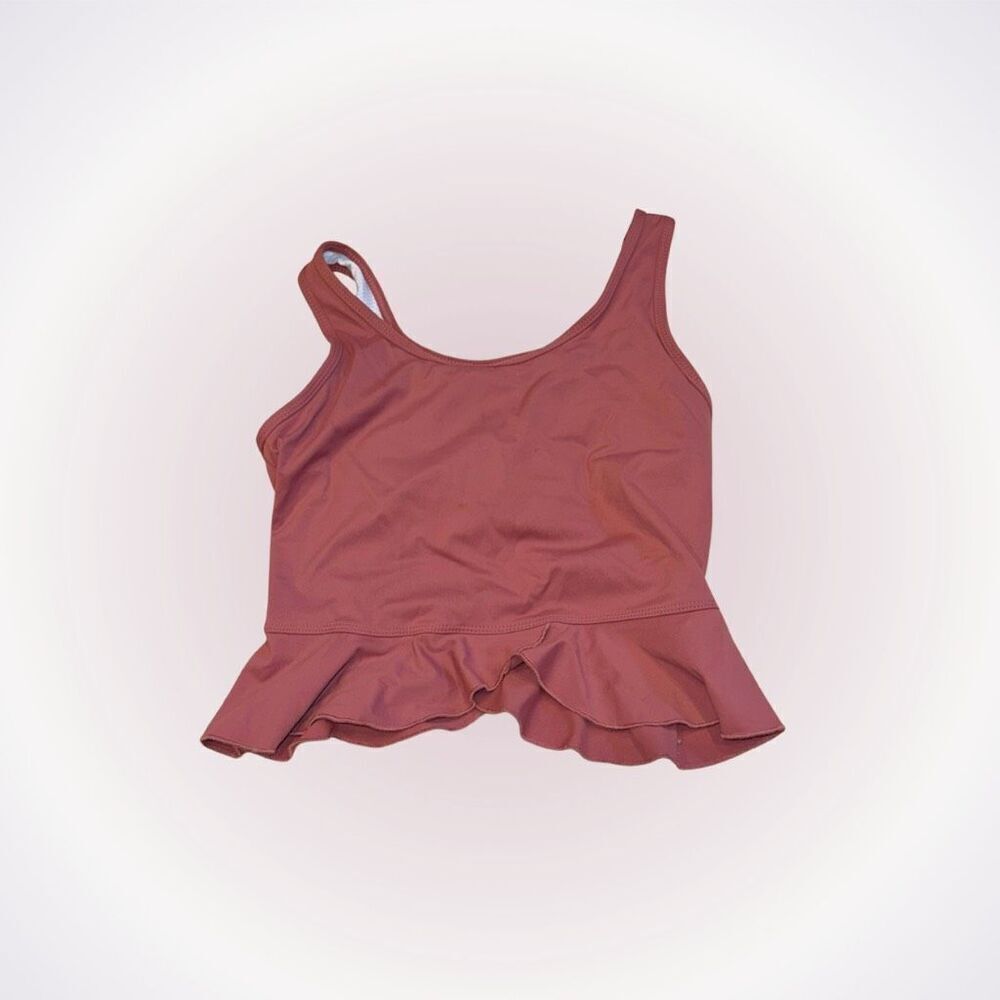 Mauve Flutter Bottom Sports Tank Top | Sz M